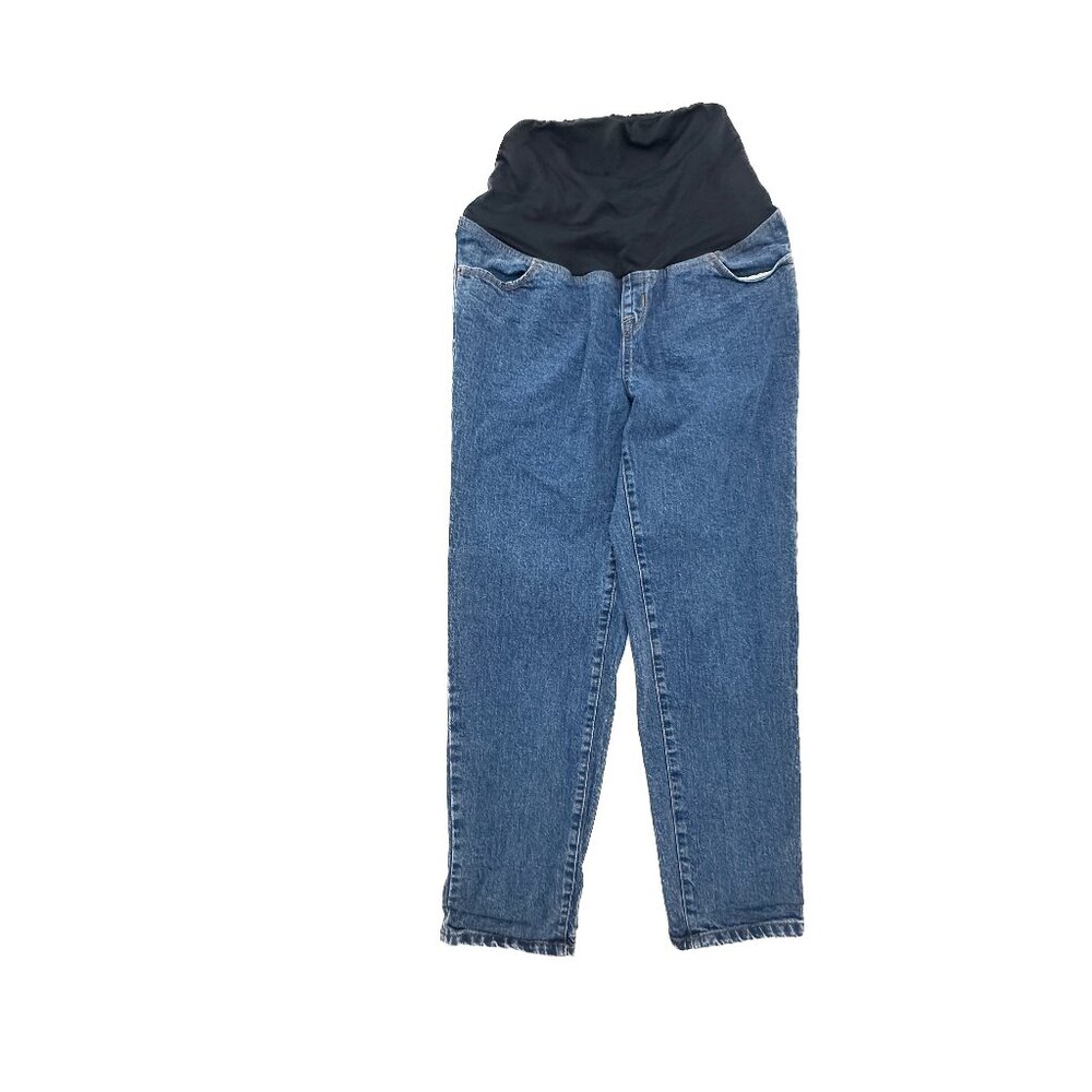 Isabel Maternity Pull‎ On 90's Straight Women's size 8 Dark Blue Denim jeans